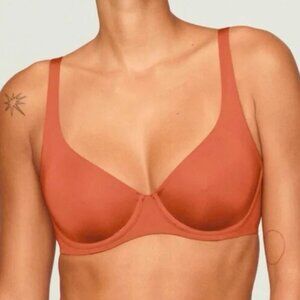 CUUP The Scoop Microfiber Bra Underwire Unlined Clay Red-Orange 30F